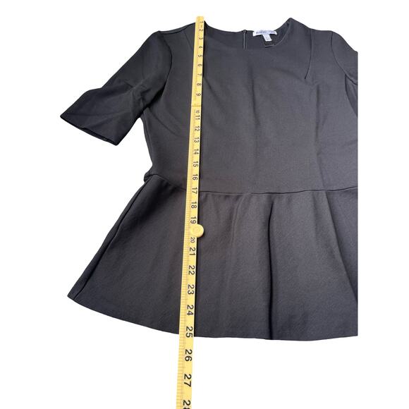 Mango Black Peplum Top Short Sleeve Round Neck Suit Collection - Size Small - Picture 14 of 15